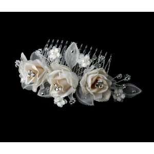   Elegant Ivory Rum Rose Bridal Beauty Hair Comb