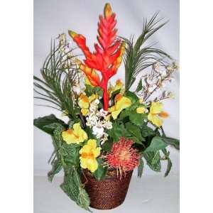 Silk Orchid, Hibiscus & Tropical Flowers Arrangement: Home 