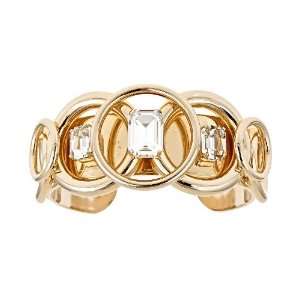 Janis Savitt   Gold and Crystal Multi ring Cuff