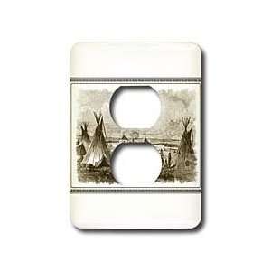 TNMGraphics Old West   Indian Tee Pees   Light Switch Covers   2 plug 