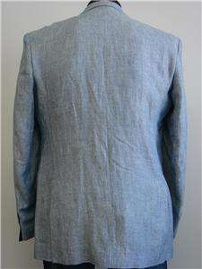 New Mens Linen Sports Jacket Blazer Coat Blue 42S 42 S  