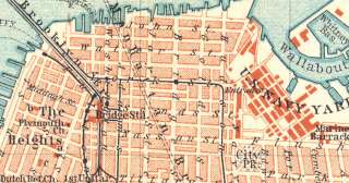 USA 1904 New York NYC Map of BROOKLYN. Interesting Old Plan.  