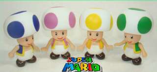 7pcs super mario brothers movable figures TOAD TOADETTE  
