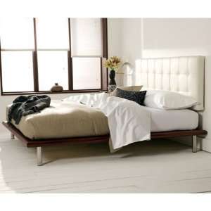  Mies Platform Bed  White Leather Headboard By Charles P 