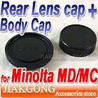 rear lens camera body cover cap for minolta md mc