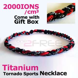 50cm Ionic Titanium Baseball Sports Tornado Necklace  
