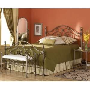    Dynasty Gold Frost Finish Queen Size Iron Metal Bed