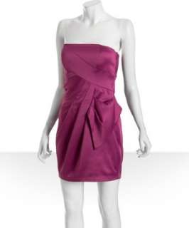 Max & Cleo hot pink satin pleated strapless dress  BLUEFLY up to 70% 