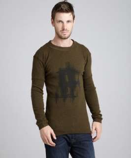 Marc by Marc Jacobs dark brown wool graphic crewneck sweater  BLUEFLY 
