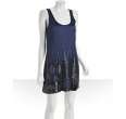 Robert Rodriguez wine silk double layer lace trim dress  BLUEFLY up 