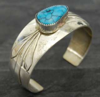 Navajo Sterling Silver Mark Yazzie Turquoise Bracelet  