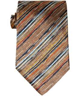 Missoni brown ikat stripe silk tie   