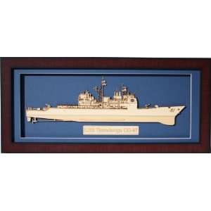  USS Lake Erie (CG 70) Framed/enclosed wood model