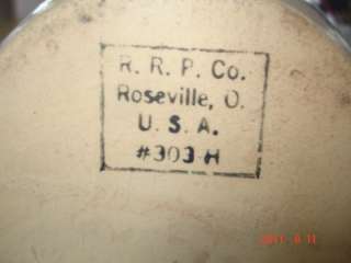 BLUE STRIPE R.R.P. Co Roseville Ohio Pottery Pitcher  
