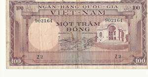 Vietnam Mot Tram Dong Old Bank Note 100 Dong  