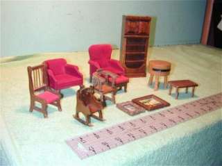 Dollhouse Dark Wood Living Room Furniture  