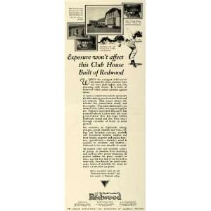  1925 Ad Pacific Lumber Redwood San Francisco Golf Club Geo 