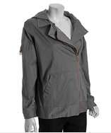 Marc by Marc Jacobs elephant grey stretch twill asymmetrical zip front 