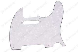 White PEARL Pearloid Tele 3PLY Pickguard For Telecaster  