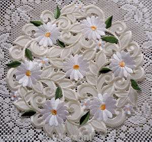 Field of Daisies Lace Placemat Doily Daisy 11RD White