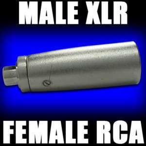 3pin male XLR to f FEMALE RCA connector adapter plug  