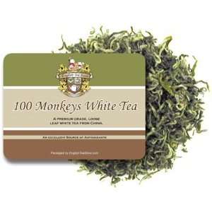 100 Monkeys White Tea   Loose Leaf   2oz:  Grocery 