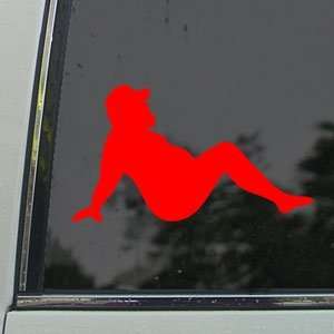  Trucker Mud Flap Man Red Decal Car Truck Window Red 