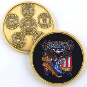  NAVY CORE VALUES EAGLE PHOTO CHALLENGE COIN YP636 