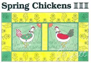 Spring Chickens Quilt Block & Wall Quilt quilting pattern & templates 