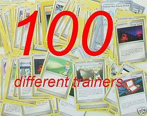 100 DIFFERENT Pokemon trainer cards lot holo rare  