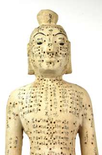 WOOD ACUPUNCTURE STATUE Pressure Point Map Male 26 New  
