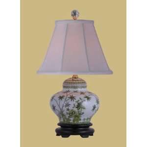  Porcelain Palm Tree Cover Jar Lamp