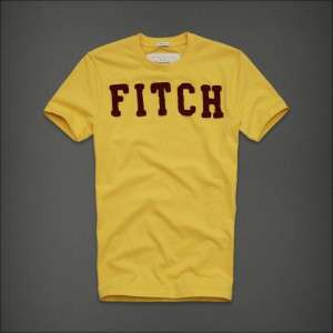 ABERCROMBIE & FITCH AF MENS YELLOW TSHIRT TUPPER LAKE SHORT SLEEVE 