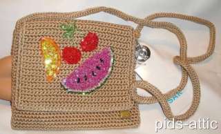 New Fruity Sequined SAK Crochet Handbag Purse  NWT  