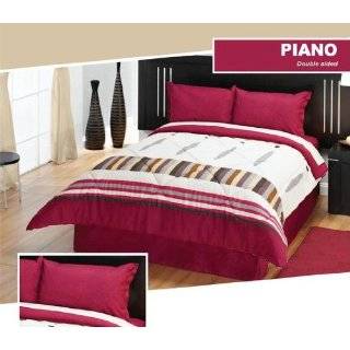 Piano Complete Comforter Set, 6 Piece, Contemporary Style, Colors work 