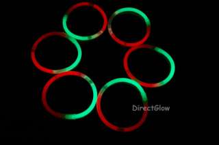 200 8 BiColor Red/Green Glow Stick Bracelets + Freebies 738435652616 