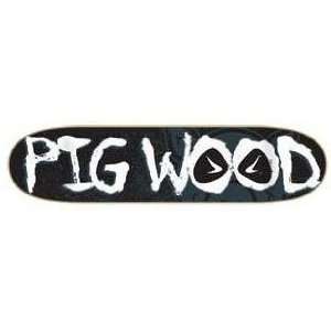  Skateboard Decks PIG DECK WOOD LOGO 2 BLACK 7.625 Sports 