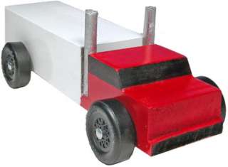 semi truck pinewood derby car front view painted