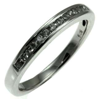 Sterling silver white CZ channel set band style ring  