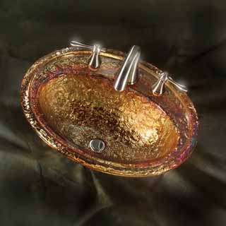 Oceana Gold Reflections Drop In Bathroom Sink   8 Faucet Spread 