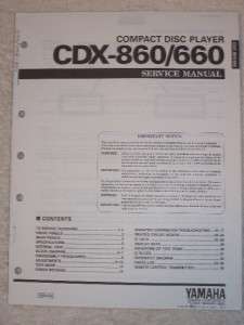 Yamaha Service Manual~CDX 860/660 CD Disc Player  