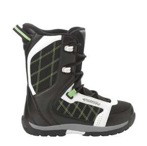 NEW MORROW SLICK BLACK WHITE YOUTH SNOWBOARD BOOTS US 1 CM 19 EUR 32.5 