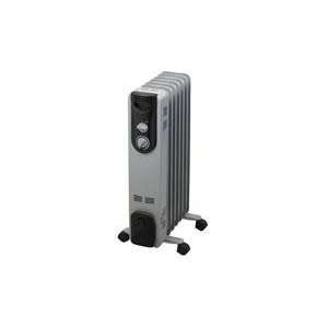  1500 Watts Oil Filled Heater with Thermostat, Black