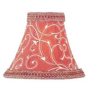  3 x 7 Candelabra Lamp Shade in Red Jacquard Size 3 T x 
