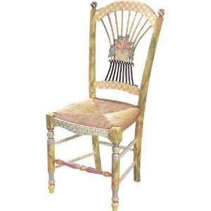  MacKenzie Childs Light Flower Basket Chair without Arms 