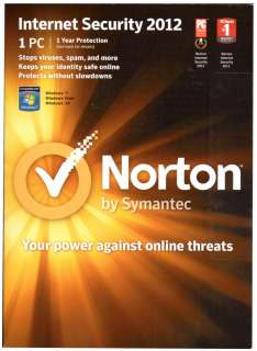 GENUINE NORTON INTERNET SECURITY 2012 WITH ANTIVIRUS PROTECTION 1 PC 