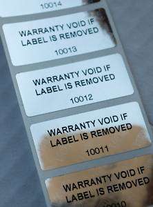 100 WARRANTY VOID TAMPER EVIDENT SECURITY LABELS STICKERS SEALS W 