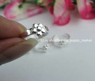 Cute 5pcs S80 silver flower small finger Rings/Toe Rings  