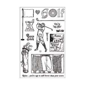  Crafty Secrets Clear Art Stamps Medium 6X4 Sheet   Golf 