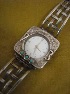 Artisan Openwork 925 Silver Turquoise Bracelet watch Israel  
